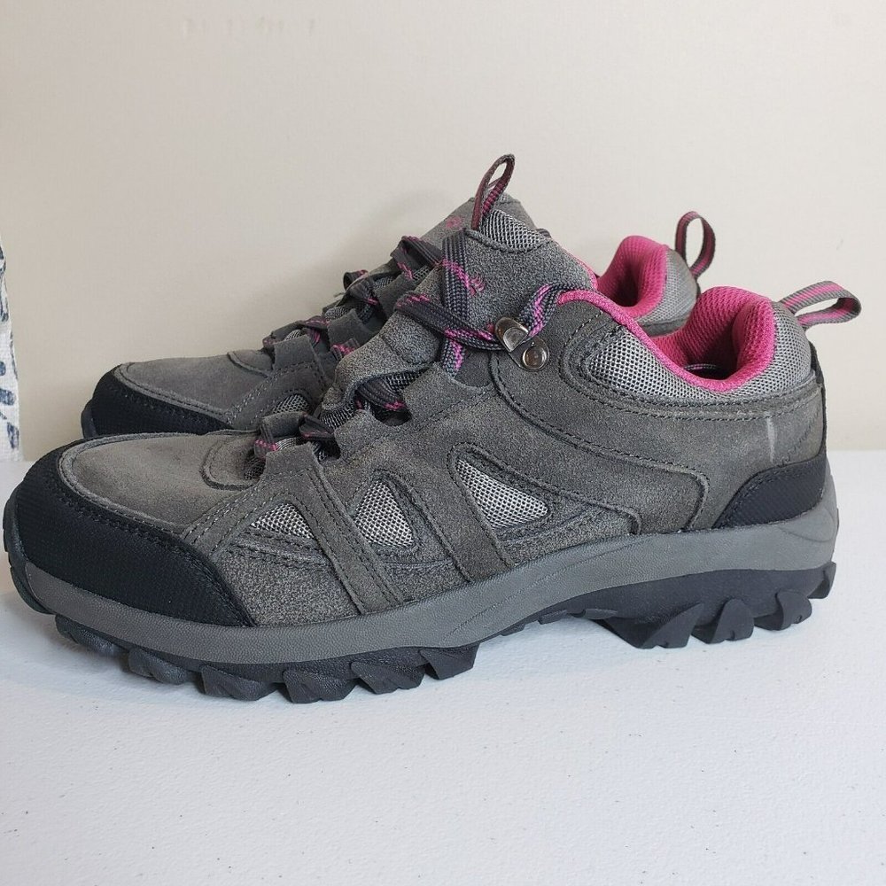 BearPaw Gray and Pink Ankle Boots